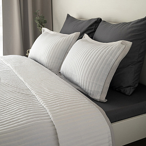 Наволочки декоративные 50x70см 2шт DE'NASTIA Structure строчка белый полиэстер 000000000001224728