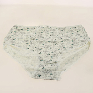 Трусы женские размер XXL LUCKY цветочек/кружево Midi серый/голубой 94%хл 6%эл 000000000001187733
