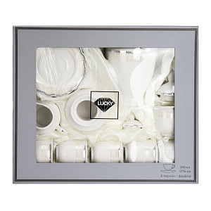 Сервиз чайный 15 предметов Stephanie с перламутром серебро фарфор 000000000001219808