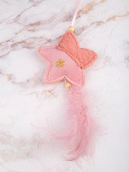 Декоративное украшение Звёздочка/Елочка/Сердечко 23см DARLENS перо розовый 000000000001209884