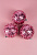 Набор новогодних шаров 3шт 8см Пайетки бусины розовая роза пластик 000000000001208648