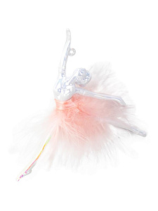 Декоративное украшение Балерина на елку 13см перо/пластик 000000000001228116