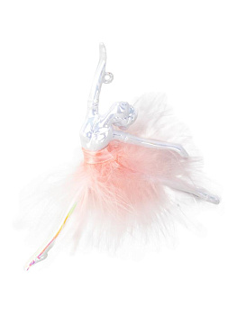 Декоративное украшение Балерина на елку 13см перо/пластик 000000000001228116