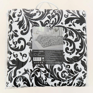 Покрывало 200x240см DE'NASTIA Барокко 3слоя черное жаккард 55%хлопок 45%полиэстер 000000000001206838
