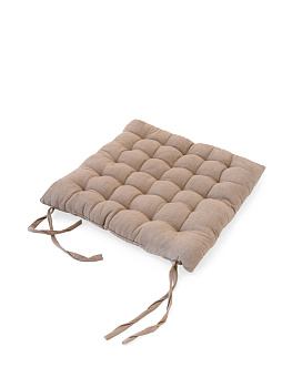 Подушка на стул 40x40см DE'NASTIA светло-коричневая ткань верха 100% хлопок 000000000001199500