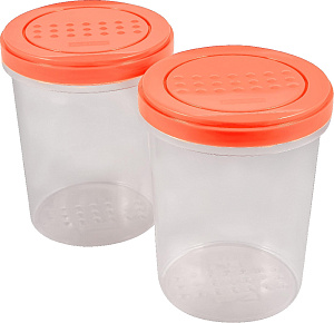 Набор банок Plast Team PATTERN, с закручивающейся крышкой, коралловый, 2 шт. (1л), 115х115х180 (PT9859) 000000000001201525