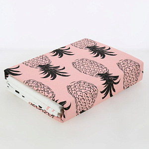 Комплект постельного белья 1,5-спальный LUCKY Ананас 1наволочка50х70см 1пододеяльник215х145см 1простыня215х150см серо-розовый бязь 100%хлопок 000000000001206527