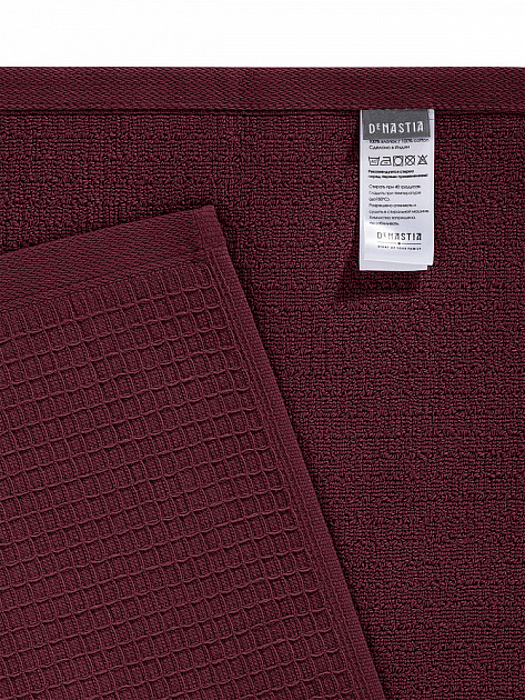Полотенце кухонное DeNASTIA вафля/махра 470gsm 35x75, хлопок, винный D100416 000000000001227644