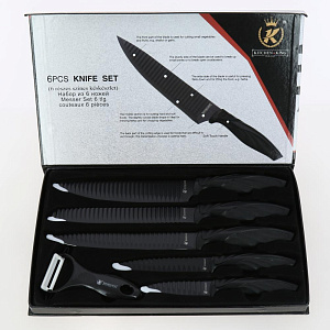 Набор 6 предметов Пантера 5 ножей 19см/23см/32см/32см/32см овощечистка металл 000000000001210436