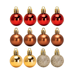 Декоративное украшение Набор шаров 12шт 3см серия Бронзовая микс пластик 000000000001224106