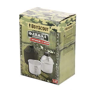 Фляжка с кружкой Boyscout, 1л, алюминий 000000000001141594