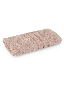 Полотенце махровое 50х90см СОФТИ бордюр 3 полоски светло-розовый хлопок 100% 000000000001215913