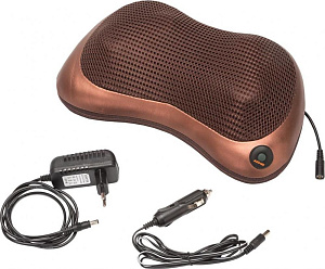 Подушка массажная 34,5x11,8x19см ШЕЯ ПЛЕЧИ СПИНА BRADEX коричневая пенополиуретан полиэстер ABS-пластик металл 000000000001210489
