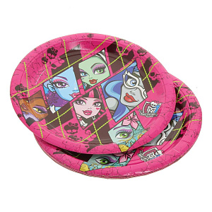 Набор одноразовых тарелок Монстр Хай, 23 см, 10 шт. 000000000001114616