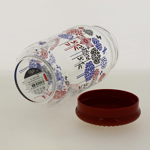 Банка для сыпучих продуктов 1л FACKELMANN Style цветы серая крышка стекло 000000000001194384