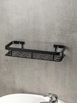 Полка навесная 30x13x5см DE'NASTIA прямоугольная черный алюминий 000000000001227435