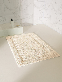 Коврик для ванной 60x100см DE'NASTIA Вафля молочный хлопок 000000000001220598