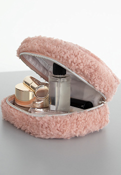 Косметичка 15x6x10см LUCKY Уютная с шерпой розовый полиэстер 000000000001216881
