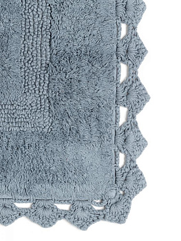 Коврик для ванной 60x100см DE'NASTIA Кружево голубой хлопок 100% 000000000001207086