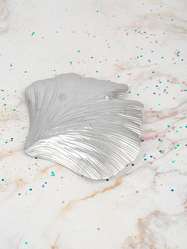 Блюдо сервировочное 18см EFE GLASS Ракушка серебро стекло 000000000001213513