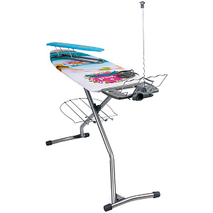 Доска гладильная 122х42см НИКА Гранд. Подставка под утюг. Розетка с удлинителем 1,9м. Полка для белья. Гладильная поверхность-металл чехол-хлопок 000000000001013185