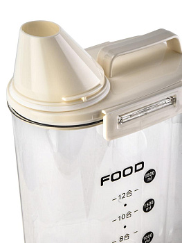 Контейнер 2,5л для сыпучих продуктов/кормов с мерной шкалой белый полипропилен 000000000001227846