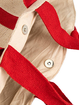 Сумка 40х58х27 DE'NASTIA Patyka Bag красная ручка хлопок/джут 000000000001225559