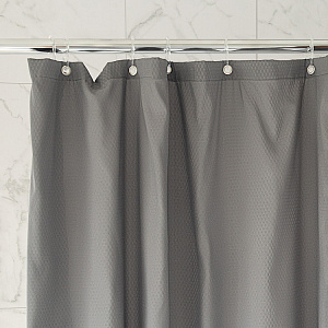 Шторка для ванной 200x200см DE'NASTIA Эмбосс серый микрофибра полиэстер 000000000001219124