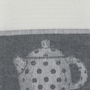 Полотенце кухонное 40х60см ВОТЕКС серый Чайничек белое 100% хлопок 000000000001206846