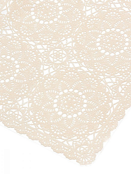 Салфетка сервировочная 30x45см праздничная ПВХ100% ажурная, молочный  E020211 000000000001202915