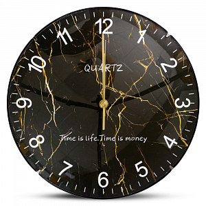 Часы настенные D30см Marbre круглые пластик 000000000001209210