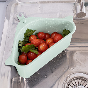 Органайзер кухонный/органайзер на раковину 25,5х14х10см DE'NASTIA угловой с присоской мятный пластик 000000000001212529