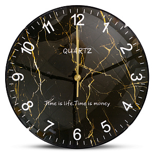 Часы настенные D30см Marbre круглые пластик 000000000001209210