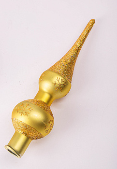 Верхушка для елки 20см БИРЮСИНКА Зимняя золото стекло 000000000001207633