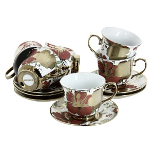 Чайный набор Золотой цветок Matissa, 220мл, 12 предметов 000000000001126480