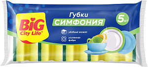 Губки кухонные 5шт BIG CITY Симфония профилированные 000000000001214744