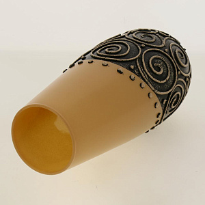 Ваза стеклянная "Капля" высотой 26 см, ручной авторский рисунок с объемом. 2598/260/77-641.3 000000000001191032