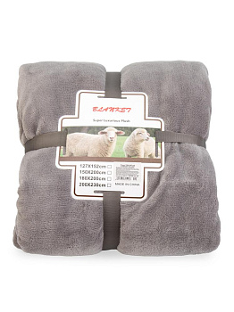 Плед 130х160см в ассортименте с мехом вельвет полиэстер 000000000001229209