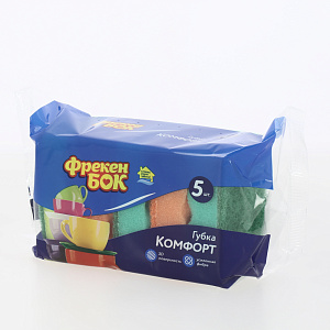 Губки кухонные 5шт ФРЕКЕН БОК Комфорт поролон 000000000001213144