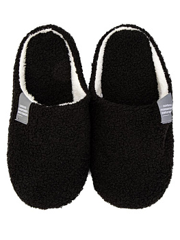 Тапочки домашние 44-45 мужские утепленные черный полиэстер/ПВХ 000000000001228798