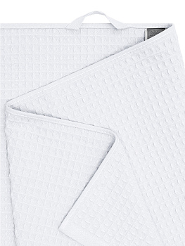 Полотенце вафельное 90x150см DE'NASTIA для бани/сауны белый хлопок 100% 000000000001219816