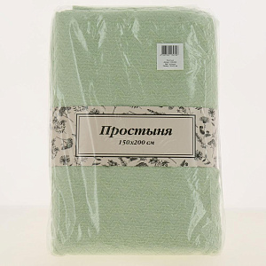 Простыня жаккардовая Миссони 150х200см хлопок100%  зеленый Индия C040009 000000000001190033