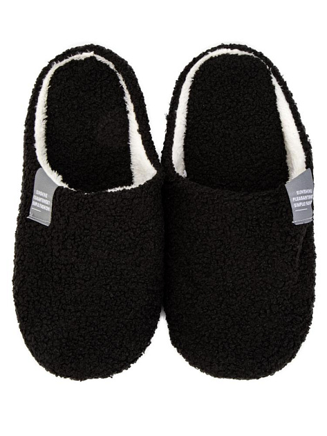 Тапочки домашние 44-45 мужские утепленные черный полиэстер/ПВХ 000000000001228798