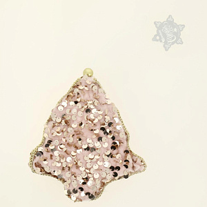 Декоративное украшение Звезда/Елочка/Сердечко 11см DARLENS с пайетками розовый 000000000001209908
