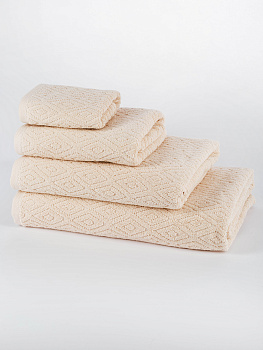 Полотенце махровое 30х60см СОФТИ Ромб светло-бежевый хлопок 100% 000000000001214682