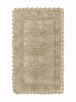 Коврик для ванной 60x100см DE'NASTIA кружево бежевый хлопок 000000000001181260