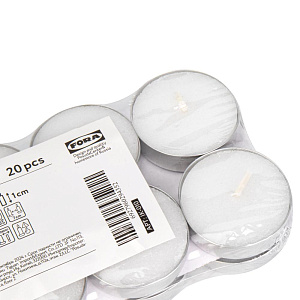 Свеча чайная 20шт 3,8х1см FORA парафин 000000000001225480