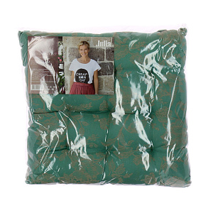 Жаккардовая подушка на стул Arloni, дизайн 2, зеленый, 40х40 см, хлопок 000000000001126535