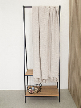 Покрывало 200x220см DE'NASTIA бежевый вафельное меланж хлопок 000000000001229651