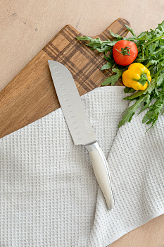 Нож Японский шеф-нож 17,5см DE'NASTIA Wave line молочный нержавеющая сталь/пластик 000000000001228009